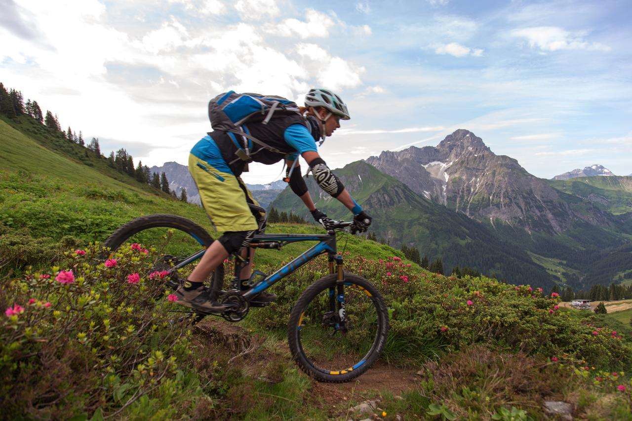 A-Rosa Ifen Hotel Kleinwalsertal Hirschegg  Luaran gambar A mountain biker in the Alps